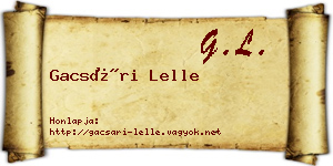 Gacsári Lelle névjegykártya